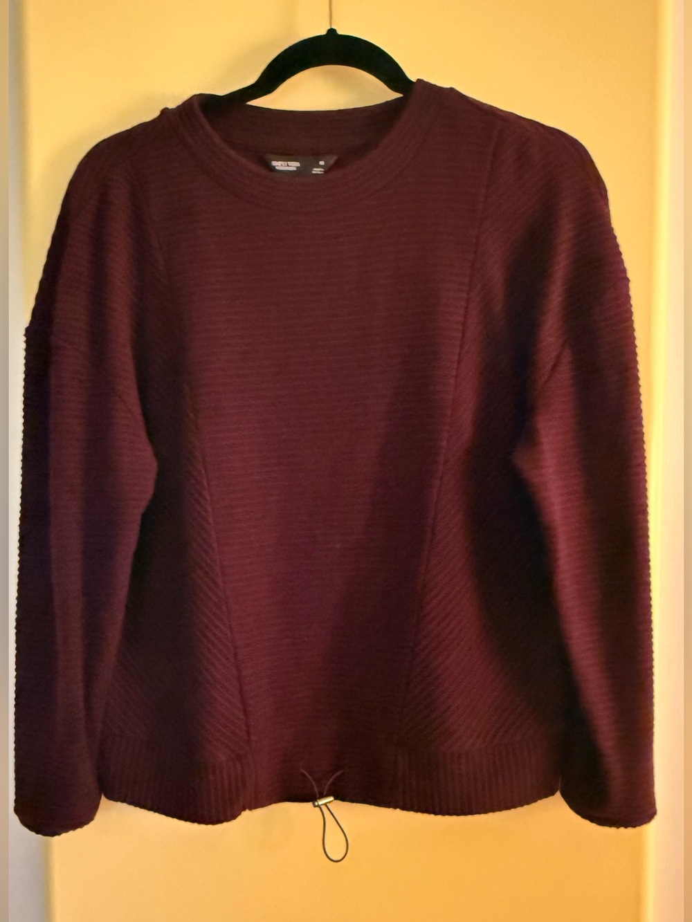 Simply Vera Vera Wang Women's Crewneck Ribbed Sweater - Burgundy
